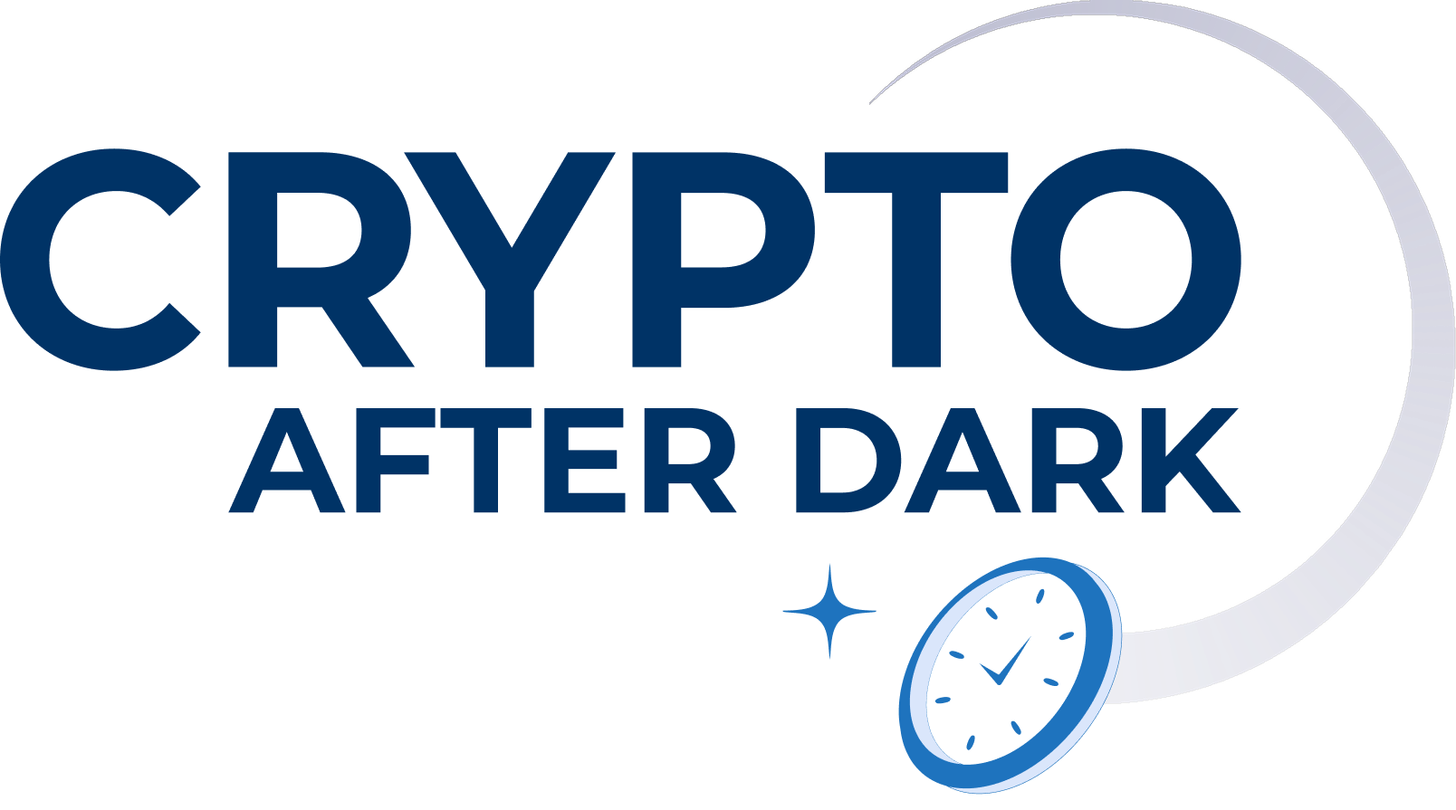 Crypto After Dark logo with clock swoosh