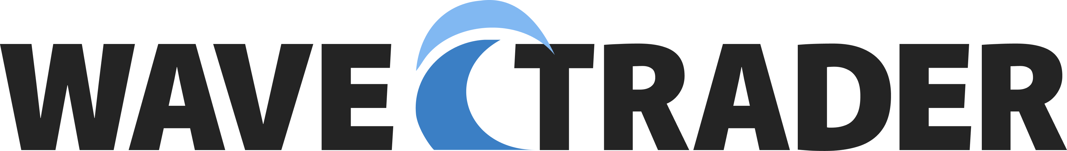 Wave Trader logo with a curved wave in the middle