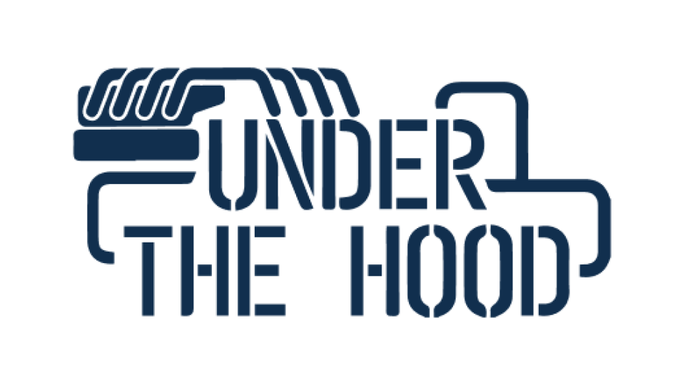 under the hood logo, dark navy