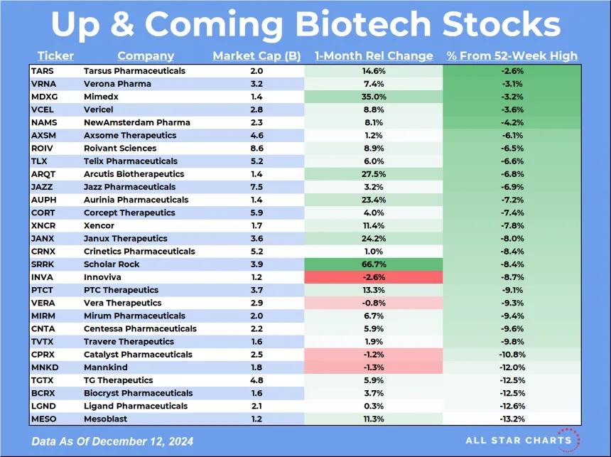Up & Coming Biotech Table (12.12.2024)